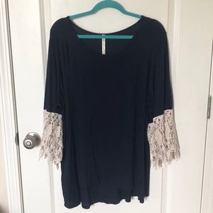 Forgotten Grace Navy Top